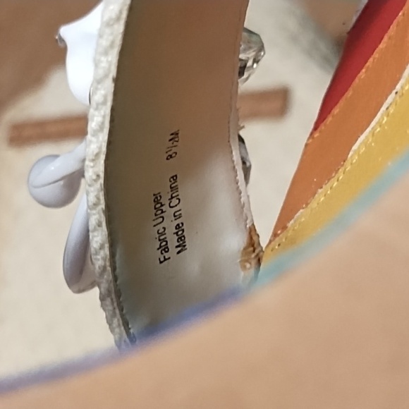 Betsey Johnson Rainbow Wooden Heels 8.5 - Picture 7 of 13